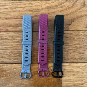 Replacement Bands for Fitbit Alta HR Grey, Fuchsia, and Black Size Small